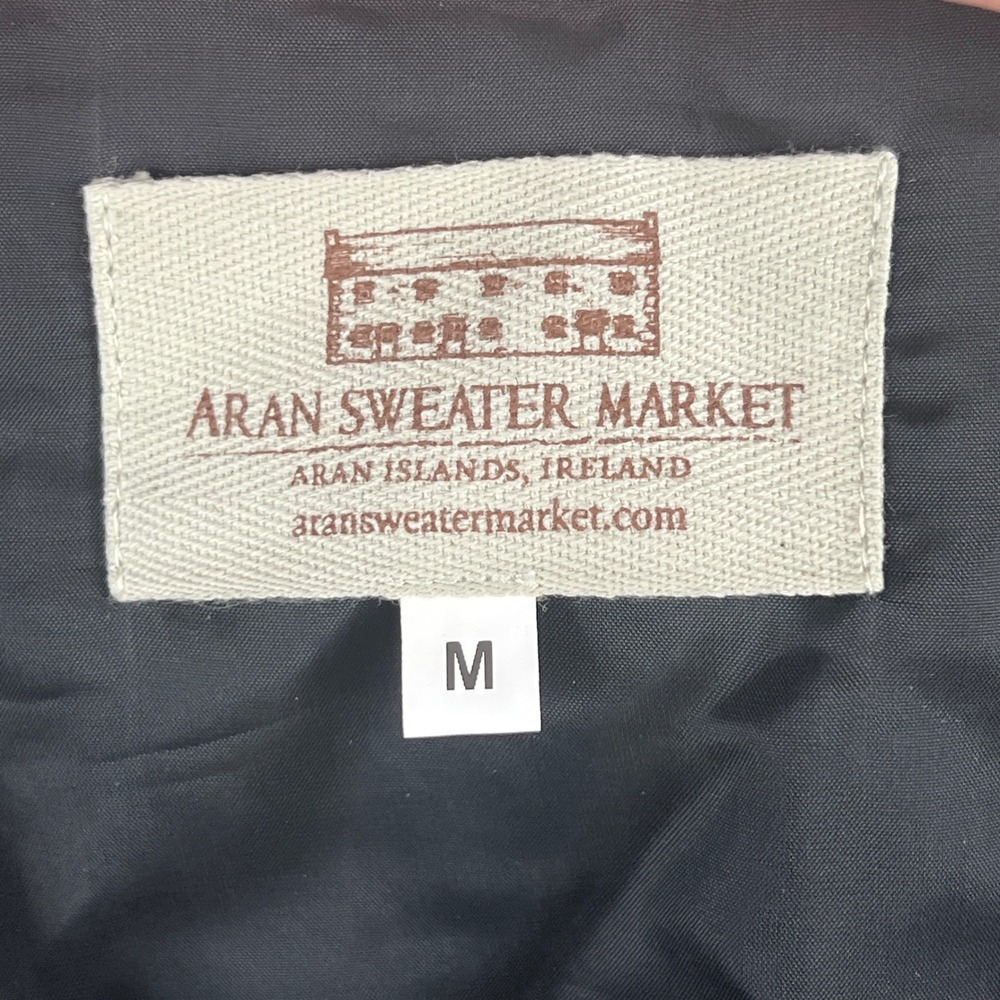 Aran Sweater Market Mens Donegal Tweed Wool Vest Green Waistcoat Ireland Size M - Picture 11 of 14
